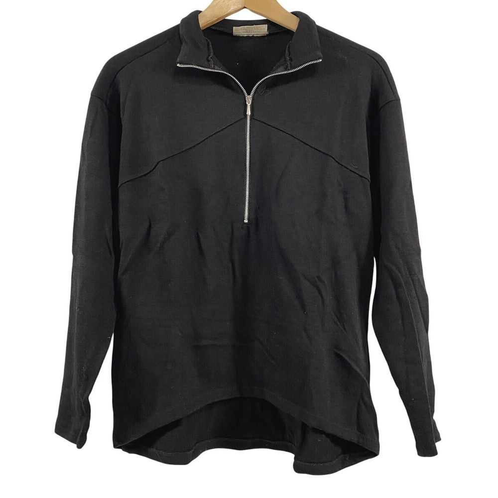 Terry Precision Womens Washable Wool 1/4 Zip Sweater sz M Black‎ Cycling Outdoor